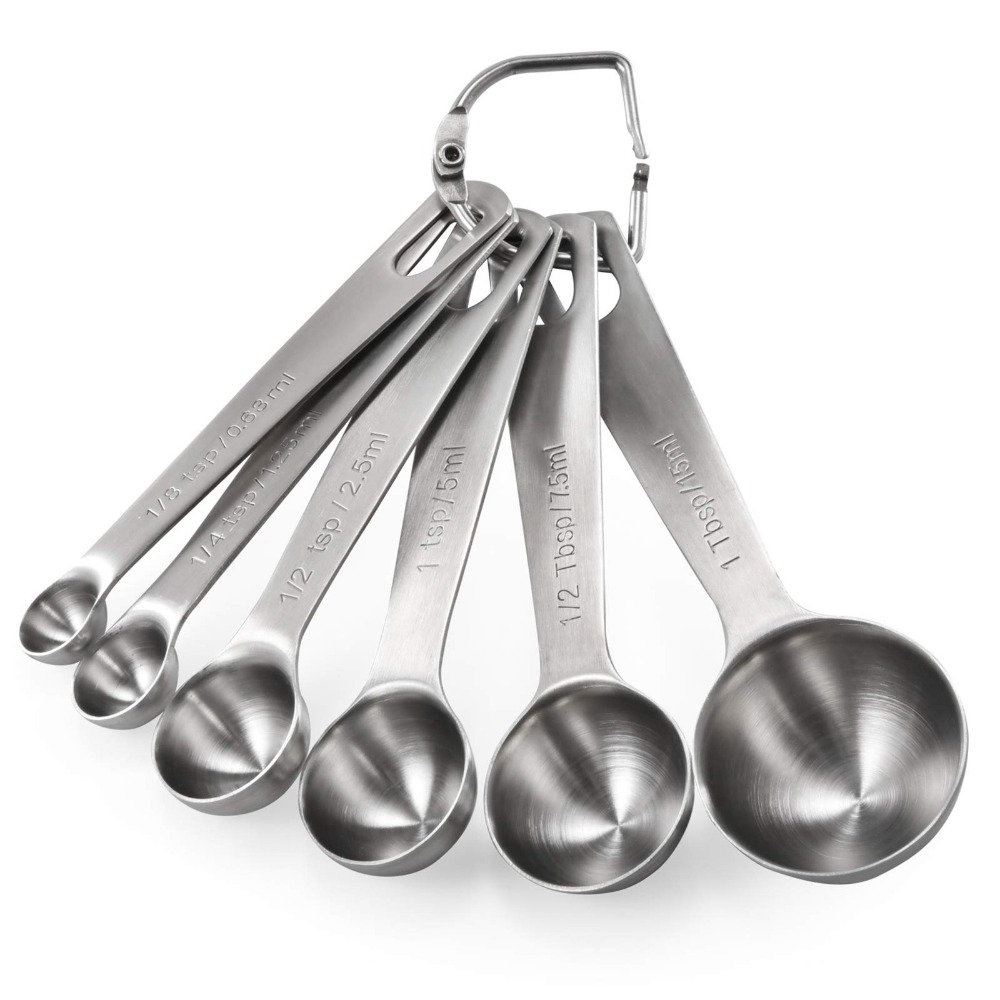 6個/セット 食品グレードのステンレス製計量スプーン、傷つき - Home Cooking Cookbook のレビューと価格
