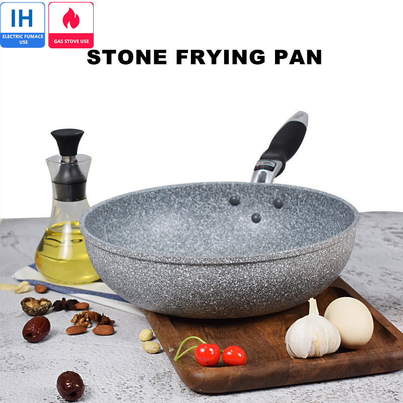 ノンスティックパン耐久性のある石フライパン中華鍋ホームステー - Home Cooking Cookbook のレビューと価格